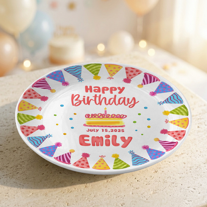 Candle Celebration Keepsake Custom Name Ceramic Personalized Birthday Plate P820QS70