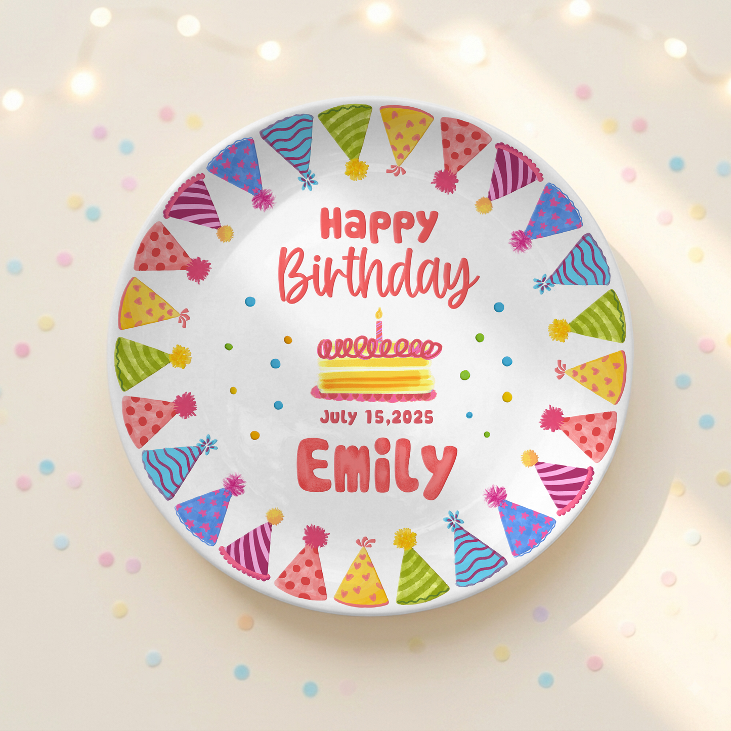 Candle Celebration Keepsake Custom Name Ceramic Personalized Birthday Plate P820QS70