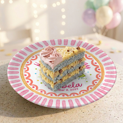 Colorful Celebration Keepsake Custom Ceramic Personalized Birthday Plate P820USX0