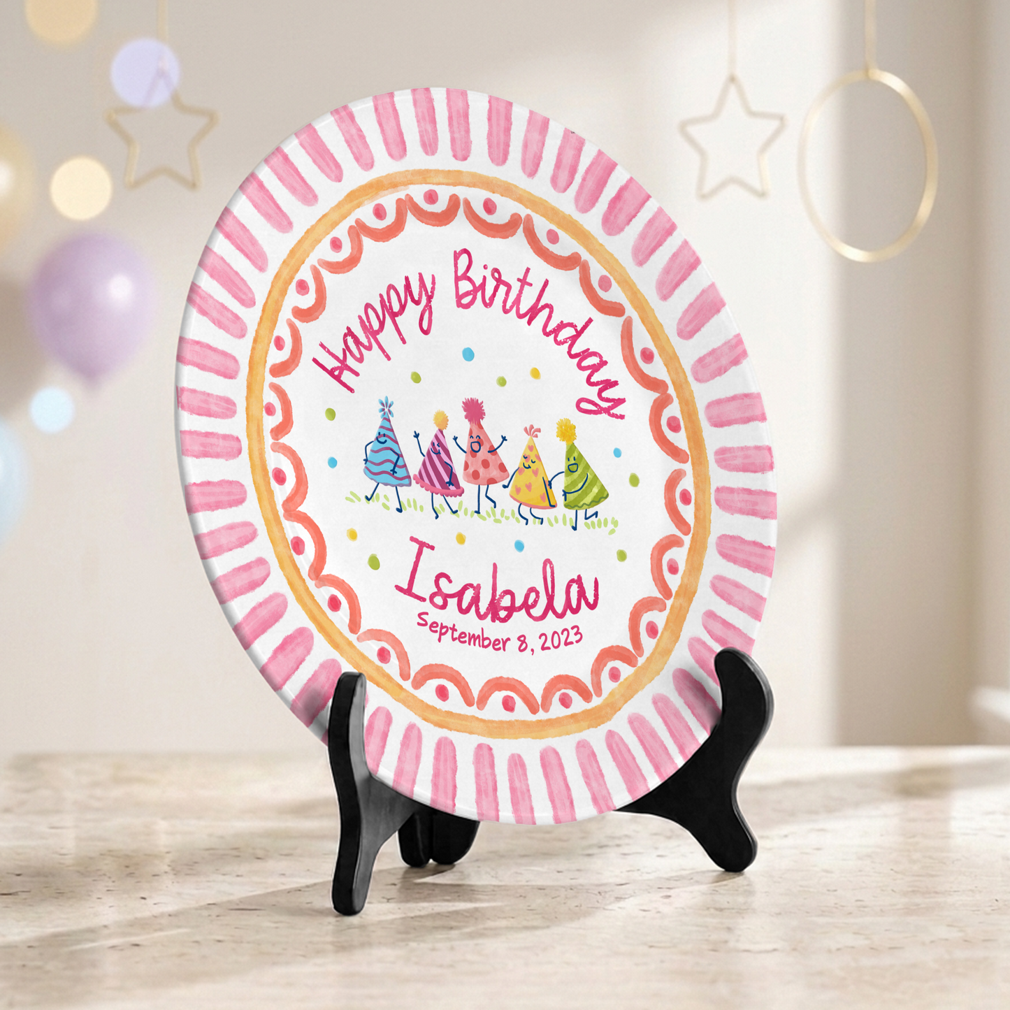 Colorful Celebration Keepsake Custom Ceramic Personalized Birthday Plate P820USX0