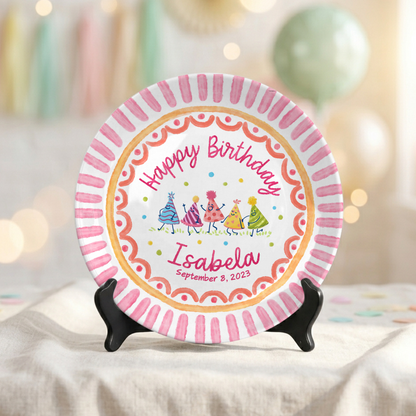 Colorful Celebration Keepsake Custom Ceramic Personalized Birthday Plate P820USX0