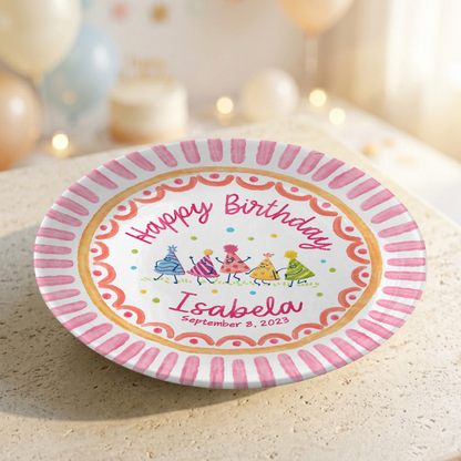 Colorful Celebration Keepsake Custom Ceramic Personalized Birthday Plate P820USX0