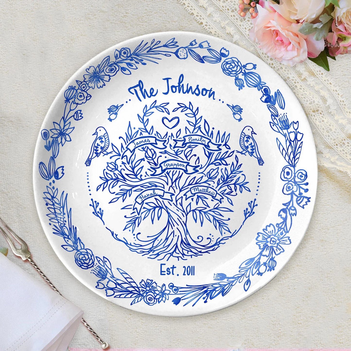 Personalized Family Tree Plate D916ZOF0
