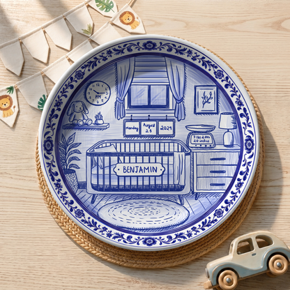 Baby Nursery Scene Personalized Birthday Plate P657NB0