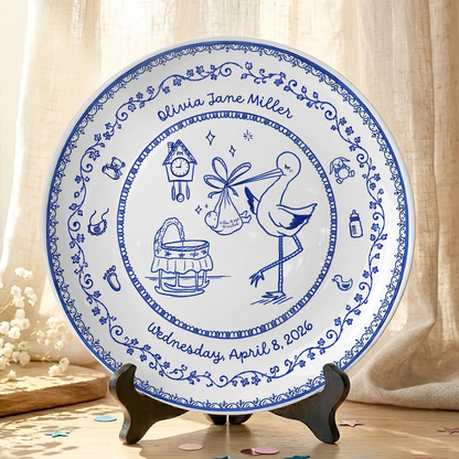 Delft Blue Personalized Birth Plate P525KW60