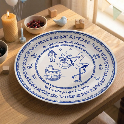Delft Blue Personalized Birth Plate P525KW60