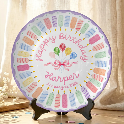 Colorful Candle Personalized Birthday Plate P610ATW0