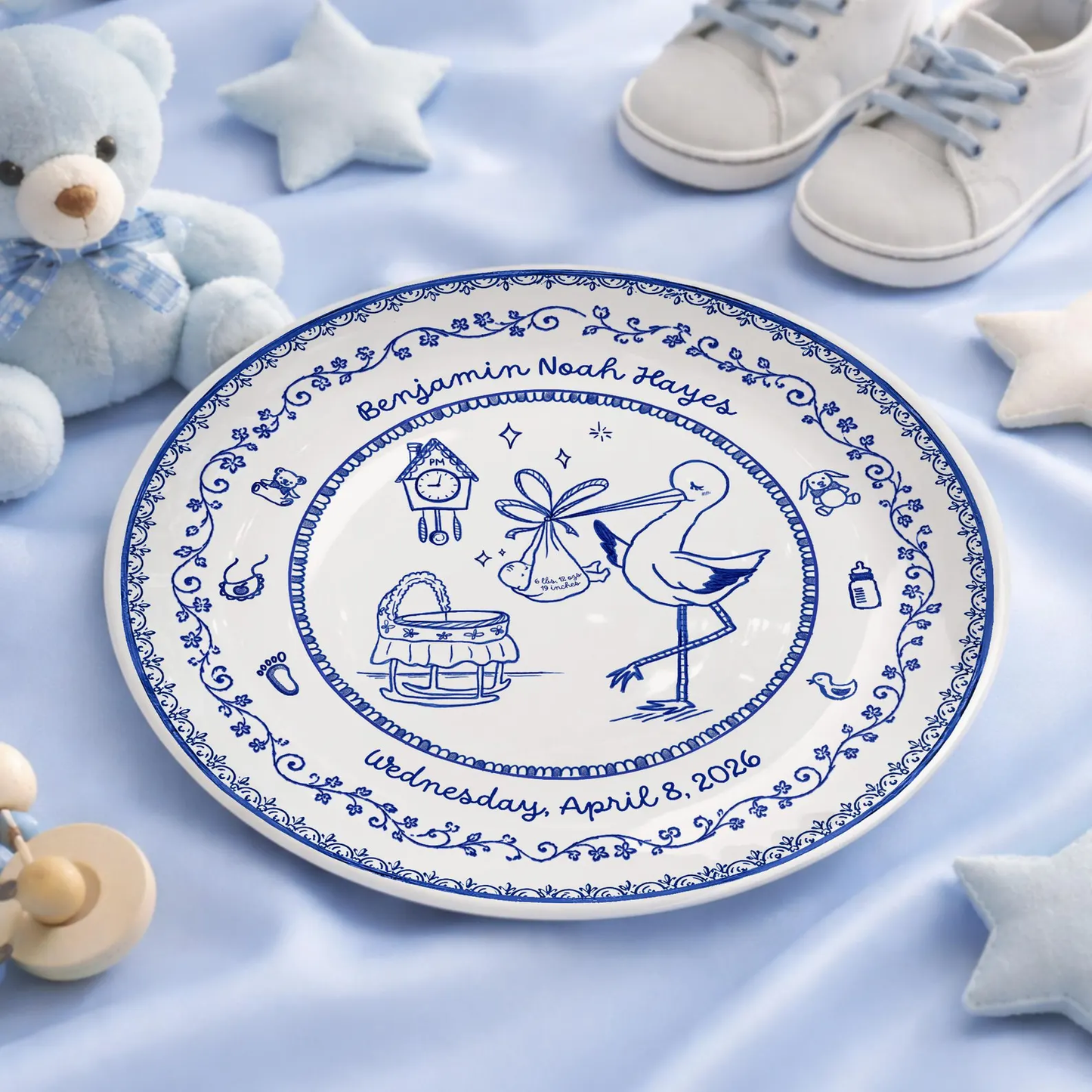 Delft Blue Personalized Birth Plate P525KW60
