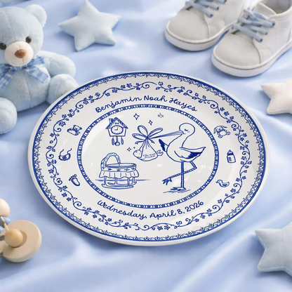 Delft Blue Personalized Birth Plate P525KW60