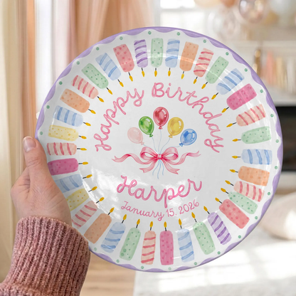 Colorful Candle Personalized Birthday Plate P610ATW0