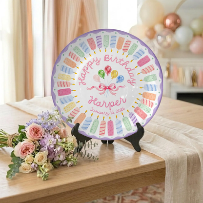 Colorful Candle Personalized Birthday Plate P610ATW0
