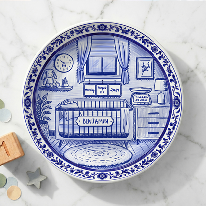 Baby Nursery Scene Personalized Birthday Plate P657NB0
