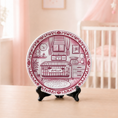 Baby Nursery Scene Personalized Birthday Plate P657NB0