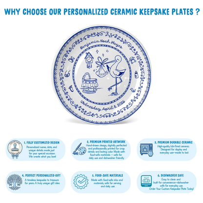 Delft Blue Personalized Birth Plate P525KW60